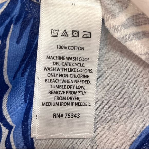 Haute Hippie Blue & White Floral Maxi Dress | 100% Cotton | Open Back | Size M - Picture 8 of 8